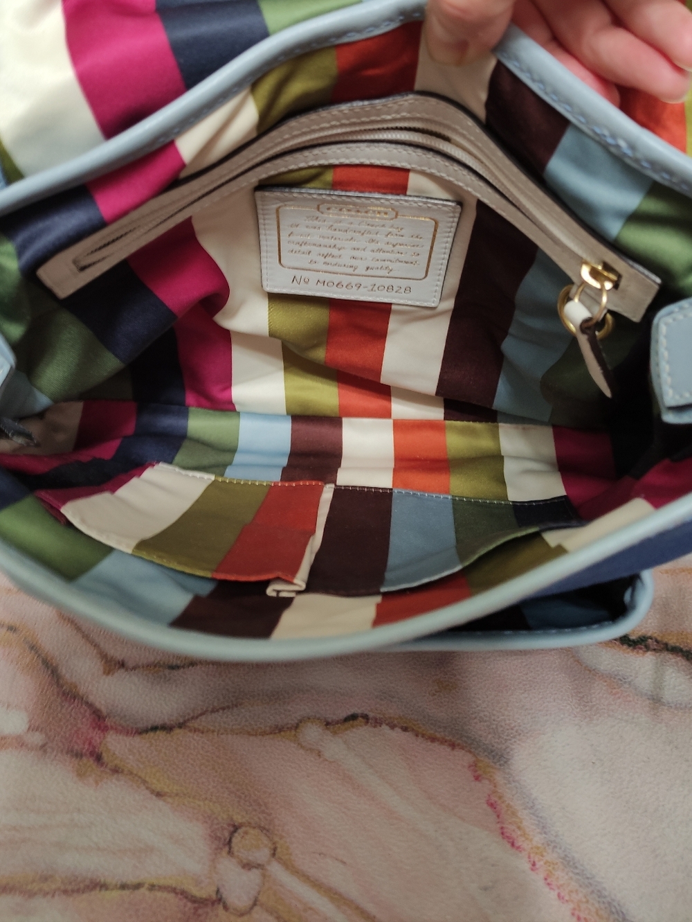 Vintage Coach 10828 65th Annv Legacy Ali Slim Flap Bag Blue - Picture 12 of 14